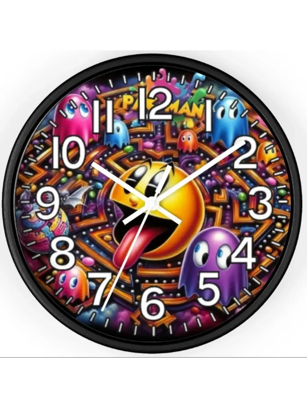PAC-MAN Glow in the Dark Wall Clock Retro 80s 90s Game Room Man Cave NEW